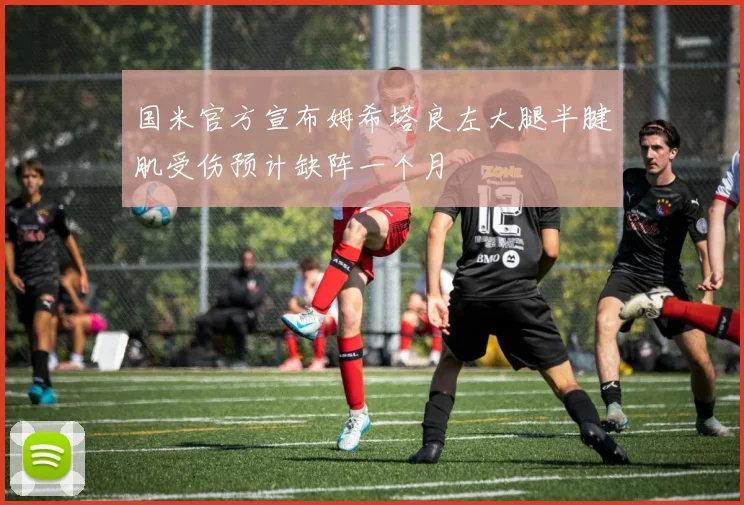 国米官方宣布姆希塔良左大腿半腱肌受伤预计缺阵一个月